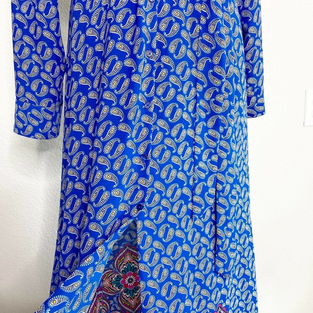 Express | Roll Tab Button Down Belted Maxi Dress - image 5